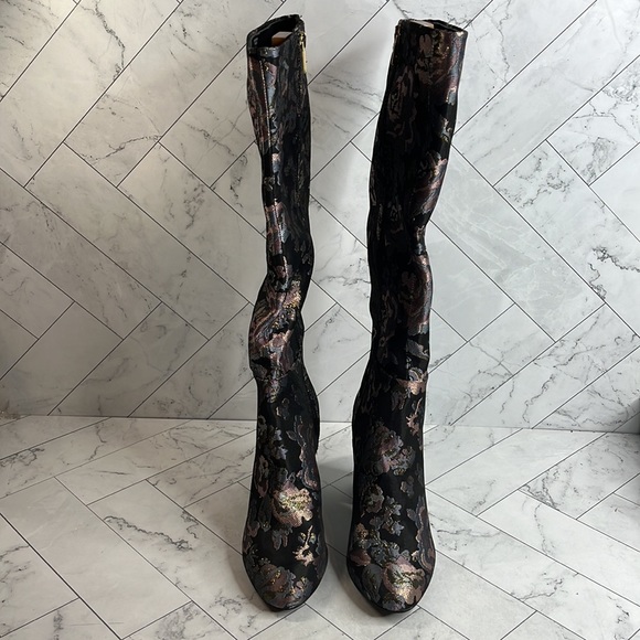 NWT Reaction Kenneth Cole Womens Time To Step Black Multi Floral Print Boots 7M - Picture 3 of 9